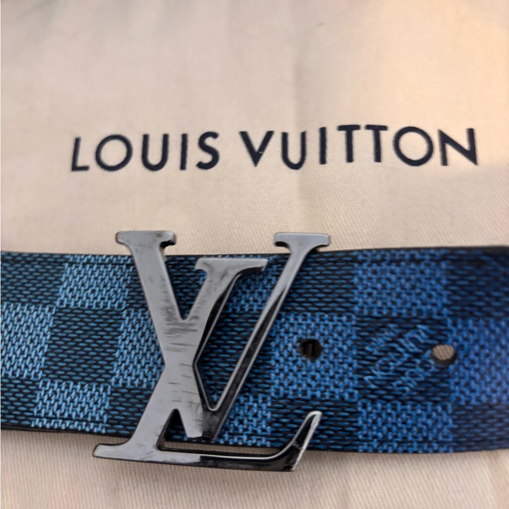 Louis Vuitton Rainbow Damier Belt with Silver Buckle
Reversible black